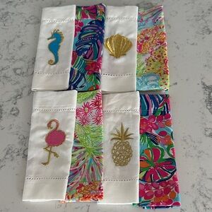 NEW Lilly Pulitzer Fabric Cocktail Napkin Set of 8